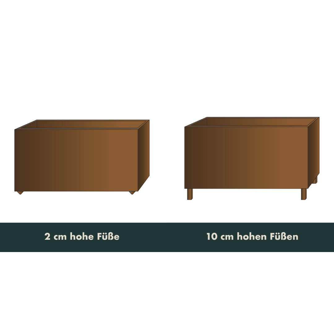 Maßgeschneiderte Bestellung: Hochbeete mit Boden aus 6mm Cortenstahl - exklusives Modell