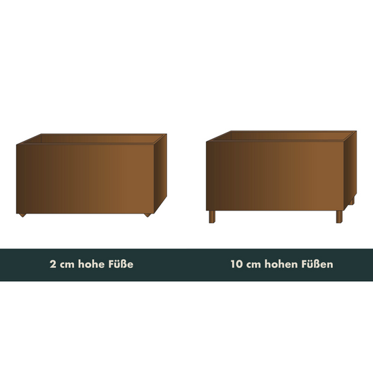Maßgeschneiderte Bestellung: Hochbeete mit Boden aus 6mm Cortenstahl - exklusives Modell