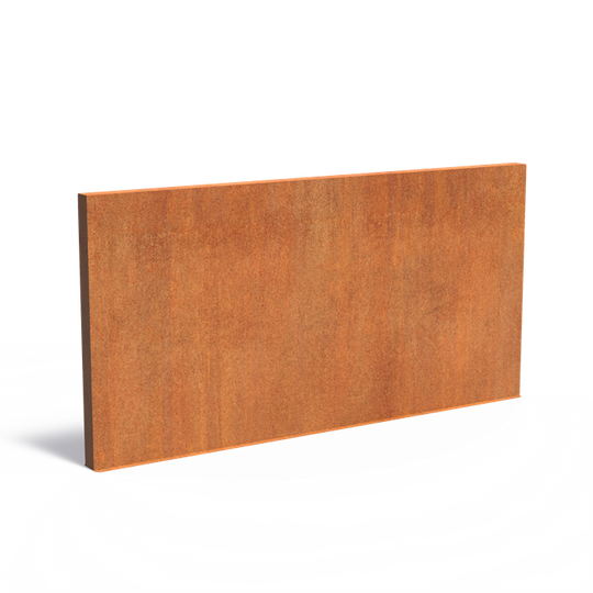 Mauer aus Cortenstahl