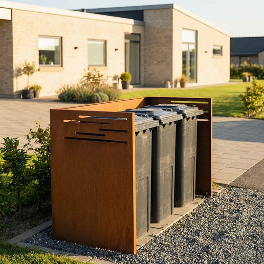 Mülltonnenverkleidung aus Cortenstahl - Designmodell