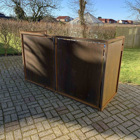 Mülltonnenunterstände aus Cortenstahl - schwere Ausführung