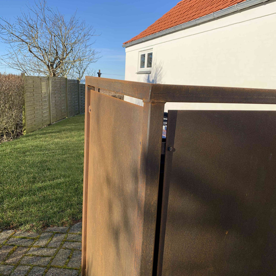 Mülltonnenunterstände aus Cortenstahl - schwere Ausführung