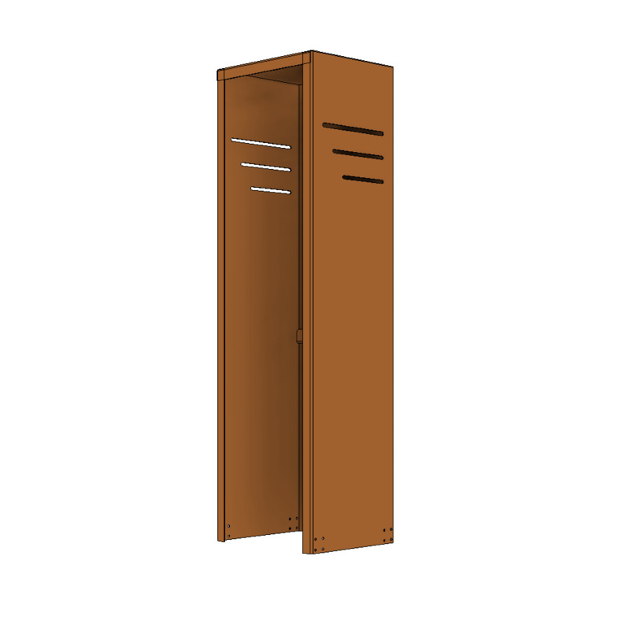 Freistehende Wallbox-Säule - Cortenstahl