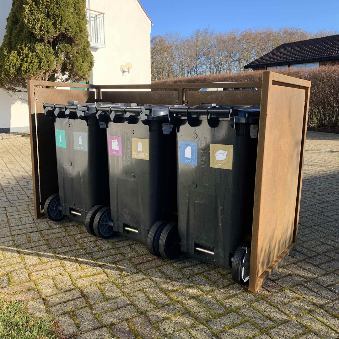 Mülltonnenunterstände aus Cortenstahl - schwere Ausführung