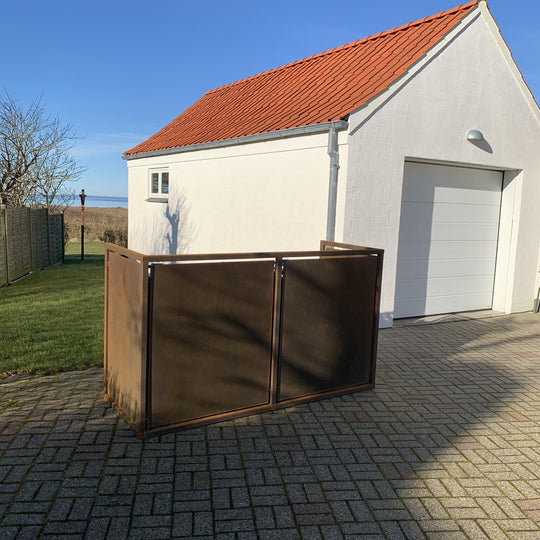 Mülltonnenunterstände aus Cortenstahl - schwere Ausführung